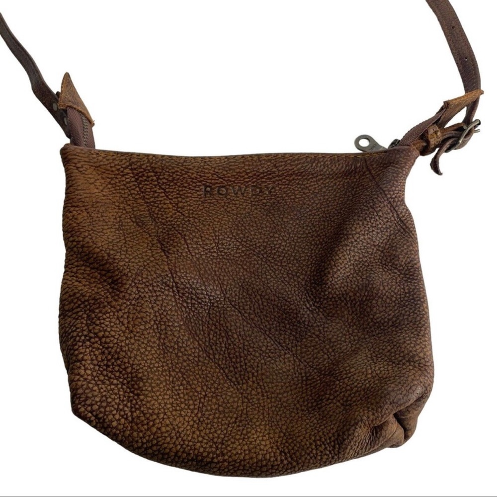 ROWDY LEATHER CROSSBODY BAG | BROWN LEATHER